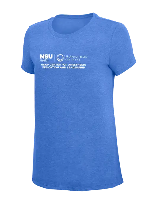 Womens Simply Soft Royal Frost 4.5oz  Poly/Combed Ring Spun Cotton T-Shirt w/Full USAP NSU Logo