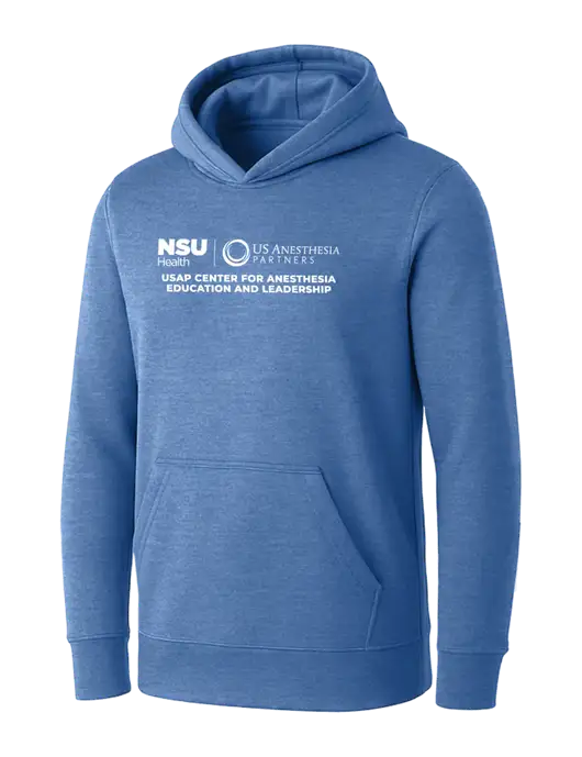 Womens Royal Heather Core Fleece Pullover Hooded Sweatshirt w/Full USAP NSU Logo