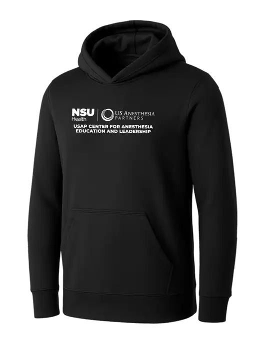 Womens Black Core Fleece Pullover Hooded Sweatshirt w/Full USAP NSU Logo