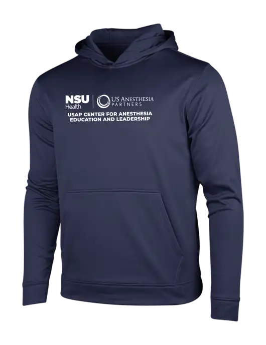 Navy Sport-Wick Fleece Hooded Pullover w/Full USAP NSU Logo