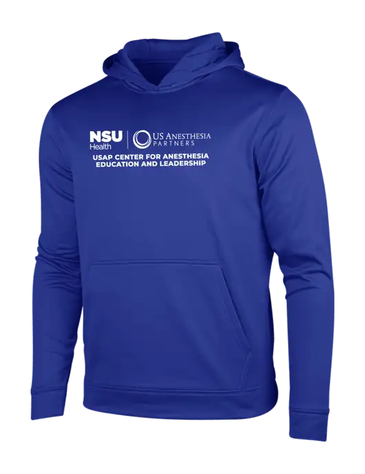 True Royal Sport-Wick Fleece Hooded Pullover w/Full USAP NSU Logo
