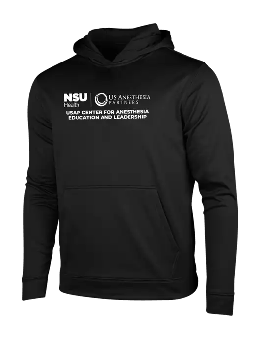Black Fleece Sport-Wick Hooded Pullover w/Full USAP NSU Logo