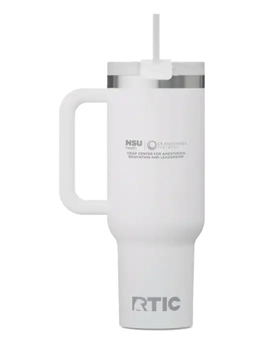 RTIC Road Trip 40 oz White Tumbler  w/Full USAP NSU Logo