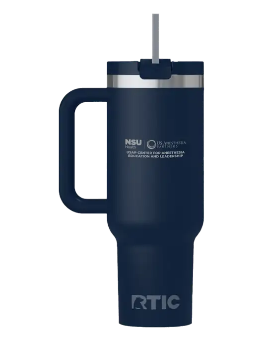 RTIC Road Trip 40 oz Navy Tumbler  w/Full USAP NSU Logo