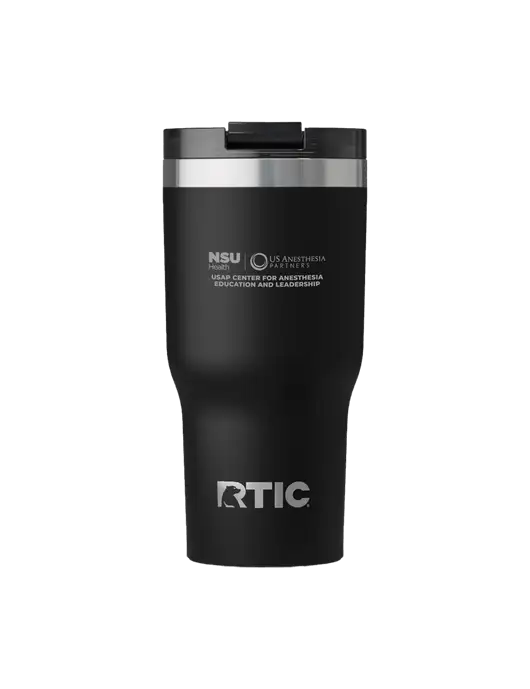 RTIC Essential 20 oz Black Tumbler w/Full USAP NSU Logo