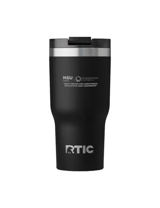 RTIC Essential 20 oz Black Tumbler w/Full USAP NSU Logo