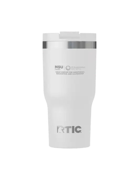 RTIC Essential 20 oz White Tumbler w/Full USAP NSU Logo