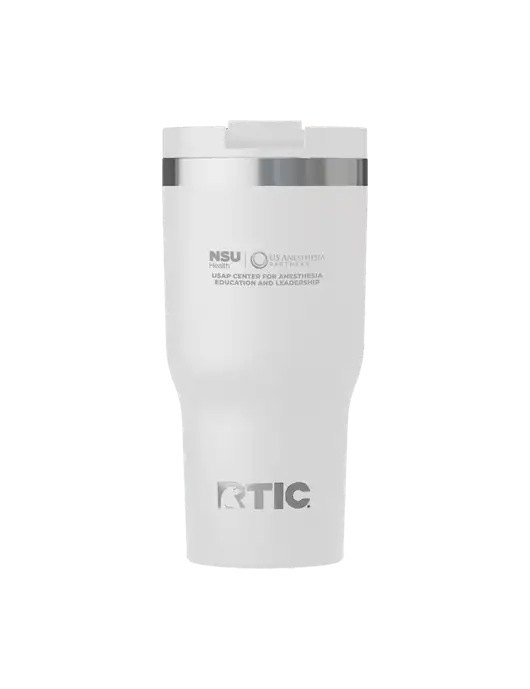 RTIC Essential 20 oz White Tumbler w/Full USAP NSU Logo